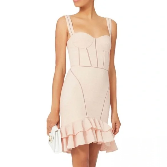 mini coquette dress Light Pink Mini Dress – Floral Neckline & Flare Sleeves – Coquette Aesthetic Outfit Light Pink(Pre-Sale 15days) / M